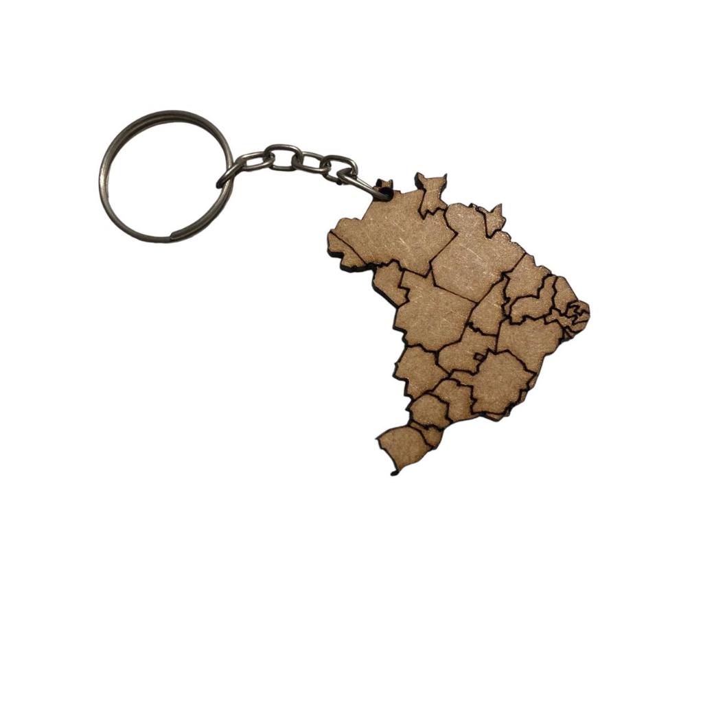 Kit Lembrancinhas Em Mdf Chaveiros Mapa Do Brasil 30 unidades — imagem 2 de 2