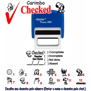 Carimbo Checked - Carimbo para professores Checked  visto Inglês em Oferta na Shopee