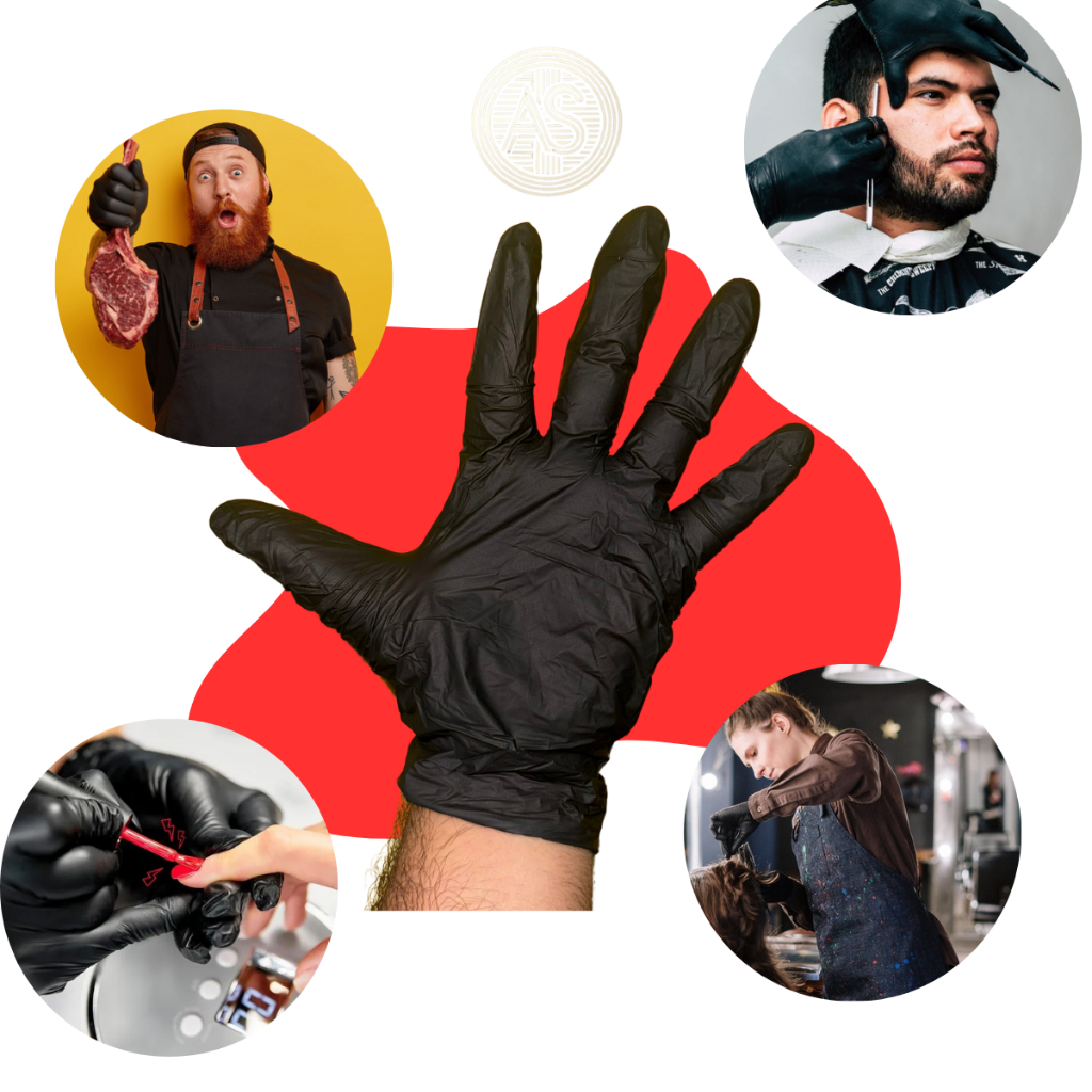 Luva Nitrilica Preta Descartavel Sem Pó 100 unidades Resistente Ambidestro Industrial e Domestico