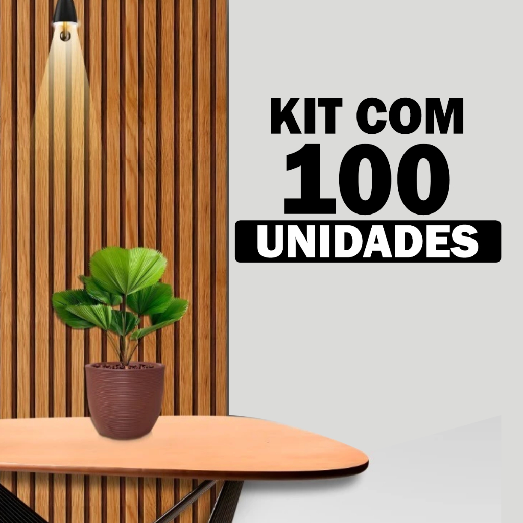 Kit 100 Placas Painel Ripado MDF 45x11cm Revestimento Decorativo para Parede Promoção