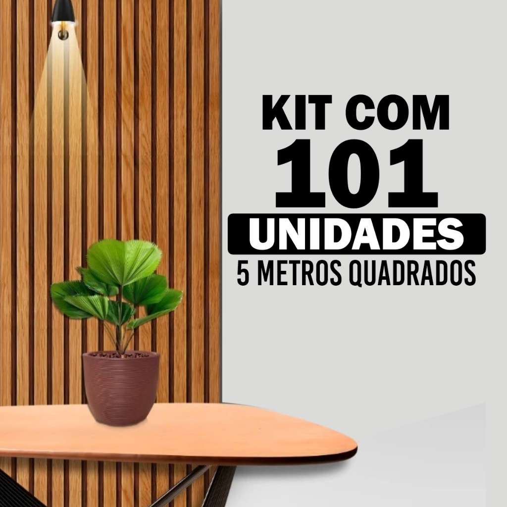 Kit até 101 Revestimentos Ripa Ripados MDF 45x11cm com Variações de 21 até 101 unidades at...