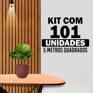 Kit até 101 Revestimentos Ripa Ripados MDF 45x11cm com Variações de 21 até 101 unidades atenção com vídeos de afiliados em Oferta na Shopee
