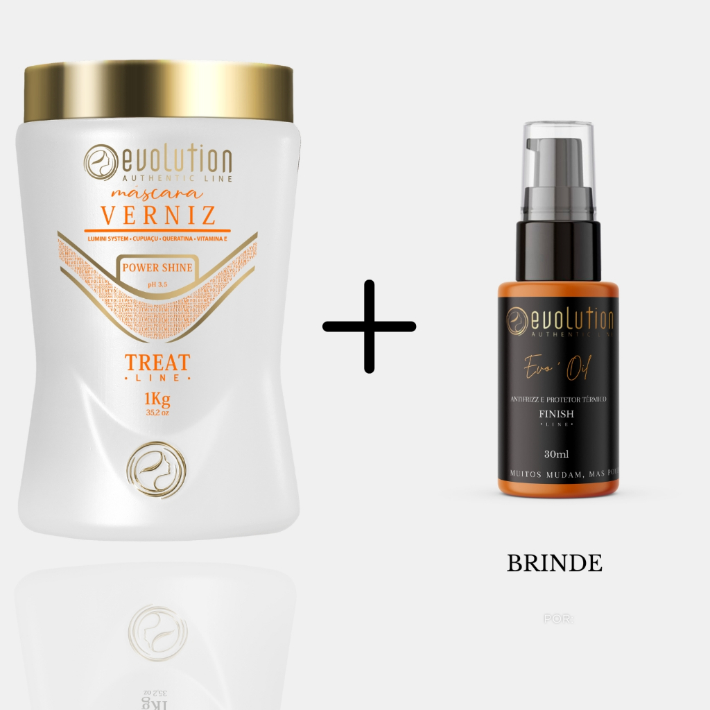 Hidratação verniz 1kg + BRINDE reparador evolution brilho espelhado,tratamento capilar