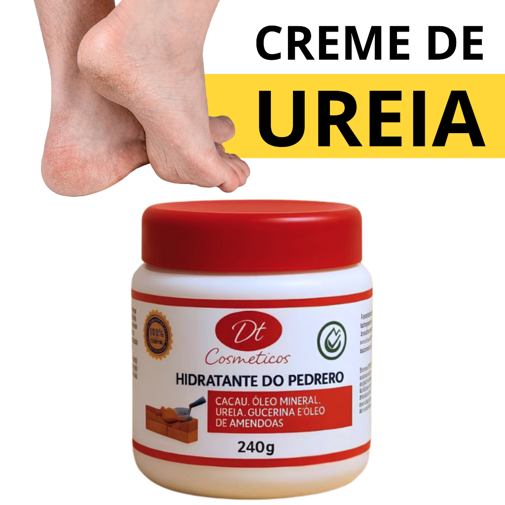 Creme Hidratante De Ureia Para Pés Rachados E Ressecados Com Óleo de Amêndoas e Cacau Ideal Para Podólogo Hid Pedreiro