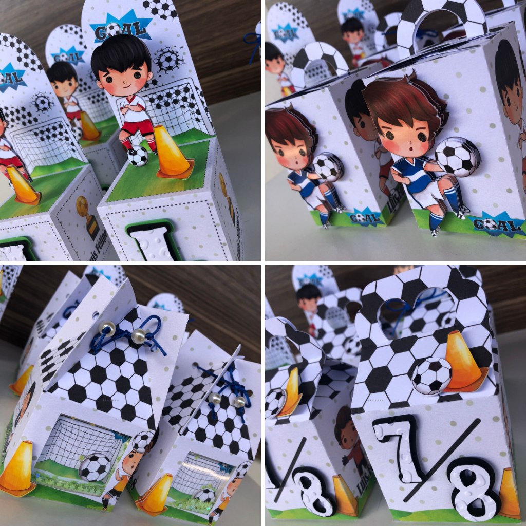 Caixinhas Personalizadas Futebol-kit festa-PEGUE E MONTE-jogo-arbitro-Papelaria-Aniversário-Lembrancinhas