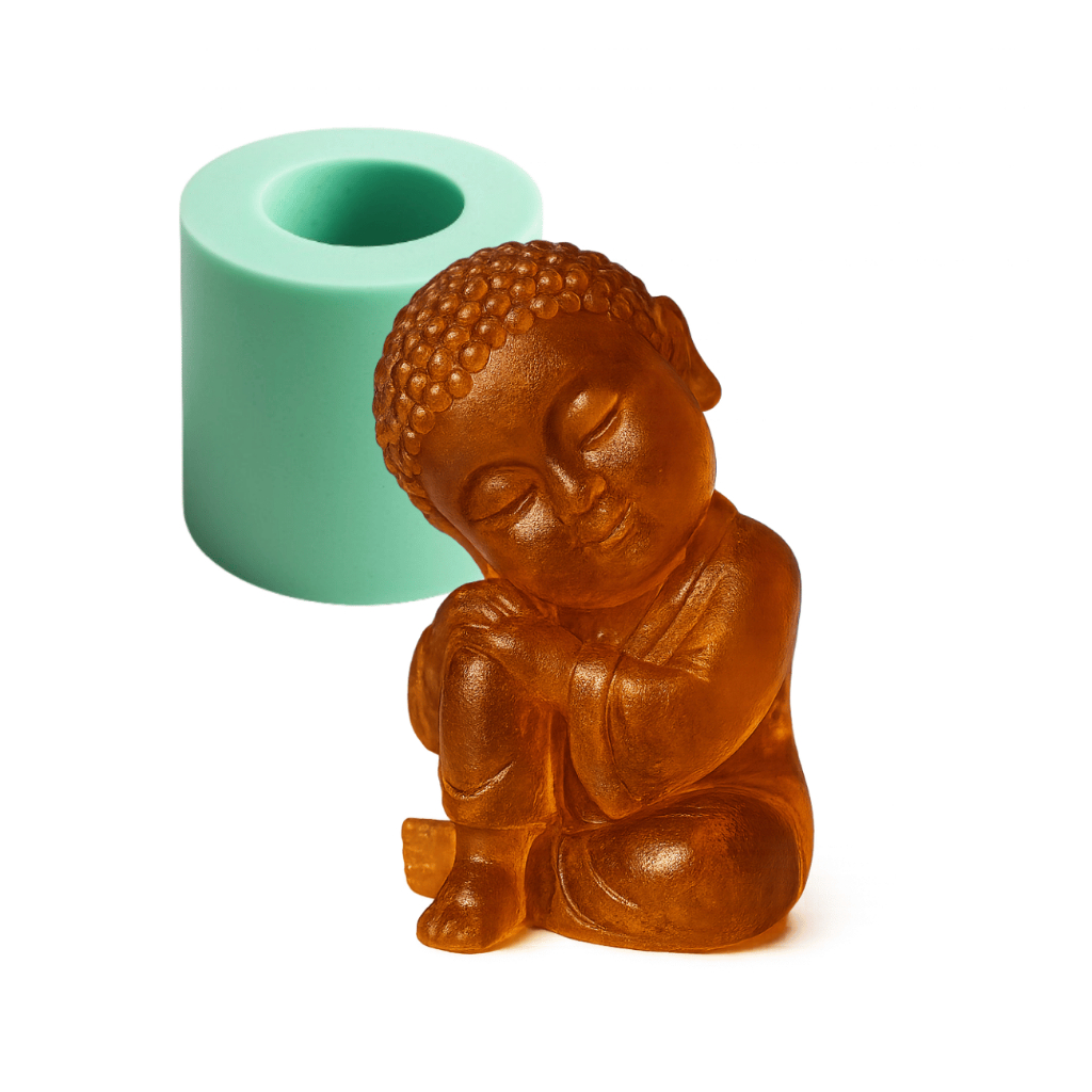 Molde de Silicone Mini Buda Monge – Crie Figuras Detalhadas com Qualidade Profissional Borracha de Silicone
