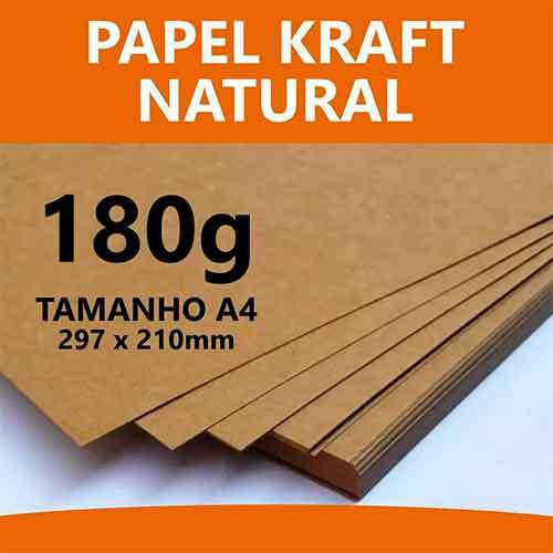 100 Folhas Papel Kraft 180g A4 Artesanato Papelaria Premium Kraft Natural Klabin