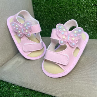 Papete infantil bebe  sandália de menina borboleta sapatinho recém nascido em Oferta na Shopee