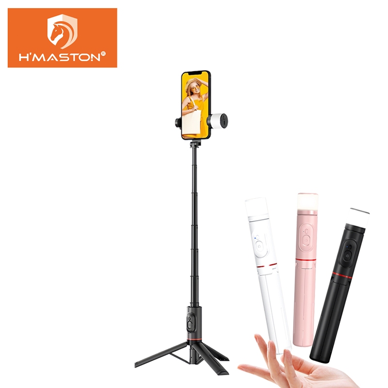 Electro Nest Bastão Pau de Selfie Retrátil Luz LED Suport Tripé Para Bluetooth Controle ZP-11