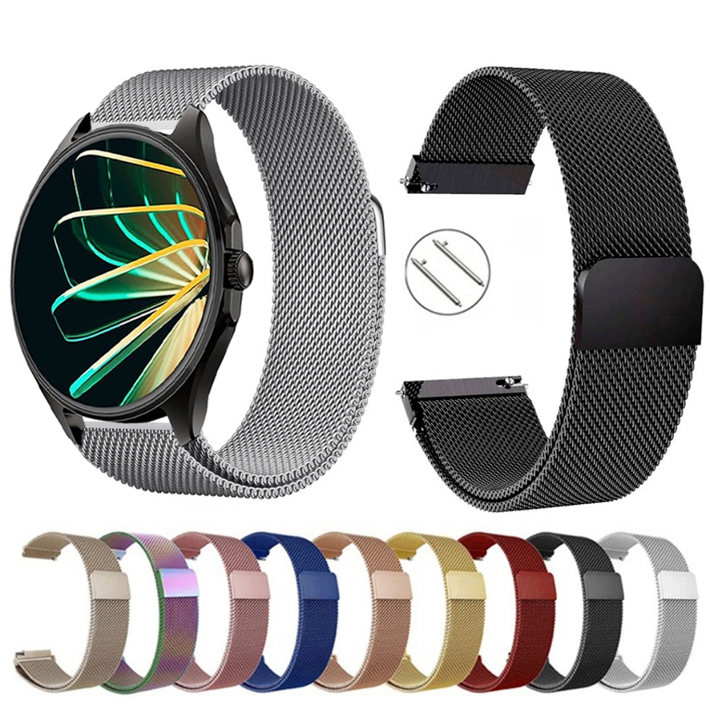 Pulseira de 22mm milanesa aço inox para Smartwatch Multi M2R de Engate Rapido
