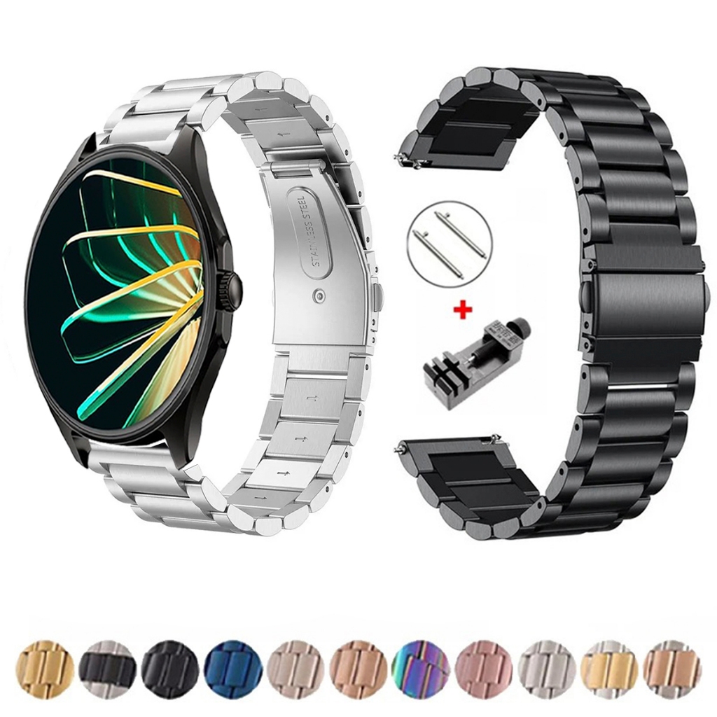 Pulseira de 22mm Metal Elos de aço inox para Smartwatch Multi M2R de Engate Rapido