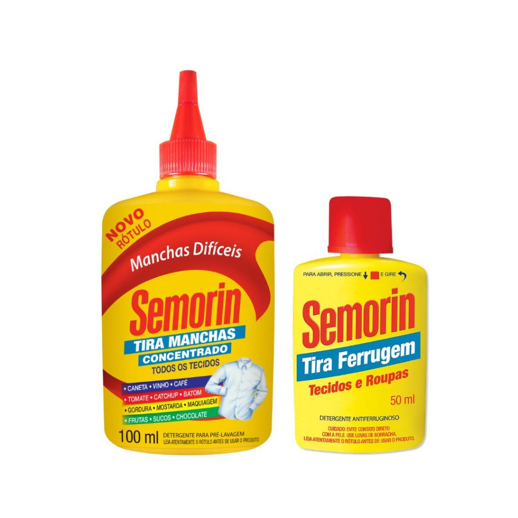 Tira Manchas Dificeis Tradicional 100ml + Tira Ferrugem Semorin 50ml em Oferta na Shopee