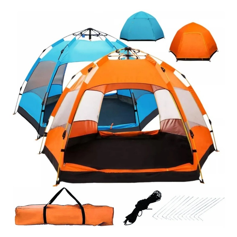 Barraca De Acampamento Automático Grande Para Camping 5-8 Lugares Ventilacao 270*270*150cm Portátil A Prova D'agua Dois