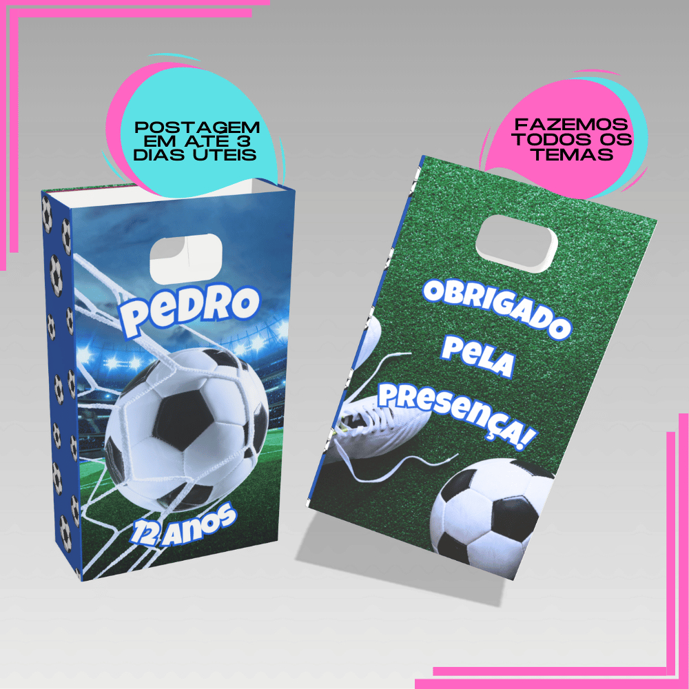 Sacolinha Personalizada para Lembrancinha boca de palhaço Futebol