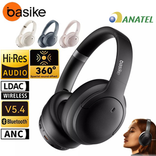 BASIKE fone sem fio bluetooth headphone Redundância de Deep ANC Noise cancellation Fone De Ouvido Hi-Res Bluetooth 5.4 em Oferta na Shopee