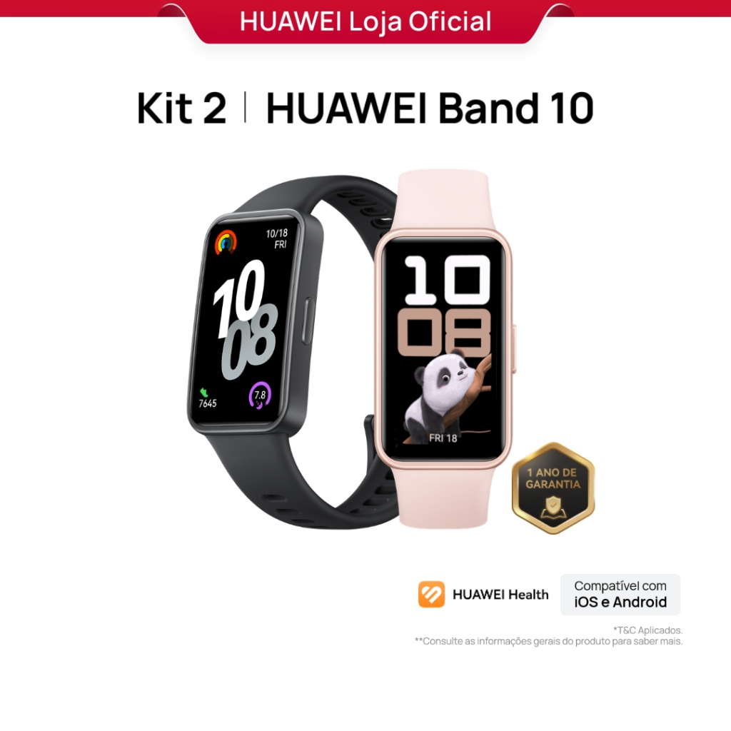 HUAWEI Band 10 Kit 2 | Relogio Smartchwatch | Análise do Sono em Nível Profissional