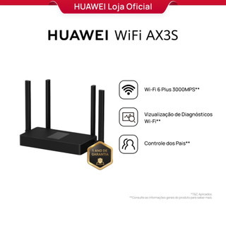 HUAWEI WiFi AX3S | Roteador | Wi-Fi 6+, 3000Mbps | Easymesh | HiConfig Preset | Preto