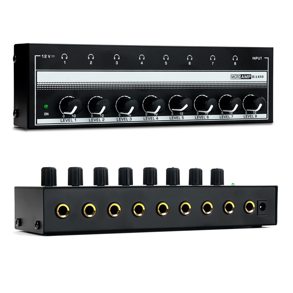 VEDO Amplificador de Fones de Ouvido 8/4 canais HA800-P/HA400 Amplificador Estéreo De áudio Ultracompacto Com Adaptador