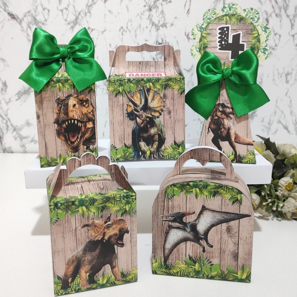 KIT FESTA DINOSSAURO REALISTA PEGUE E MONTE CAIXINHAS PERSONALIZADAS LEMBRANCINHAS PERSONALIZADAS FESTA INFANTIL