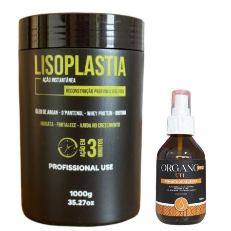 Máscara Lisoplastia 3 Min + Óleo Semente De Abóbora 100ml Para Queda e Crescimento