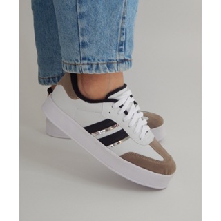 Tênis Feminino Moda Blogueira Sola Alta Casual Couro Luxo Casual Confortável Feminino 6000 em Oferta na Shopee