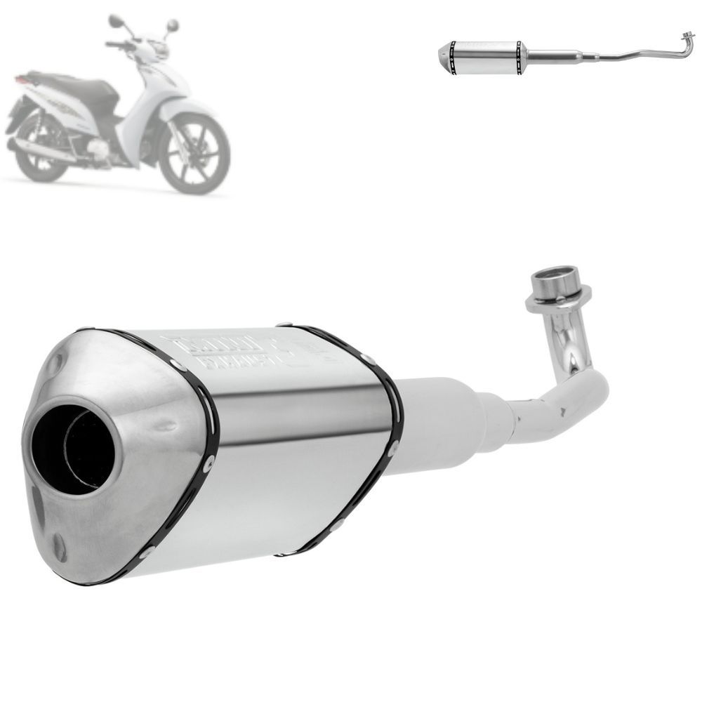 Escapamento Escape Pro Tork Mini 3 Stamp Moto Honda Biz C-125 2009 A 2020 Flex Cromado Com Ponteira em Oferta na Shopee