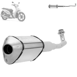 Escapamento Escape Pro Tork Mini 3 Stamp Moto Honda Biz C-125 2009 A 2020 Flex Cromado Com Ponteira