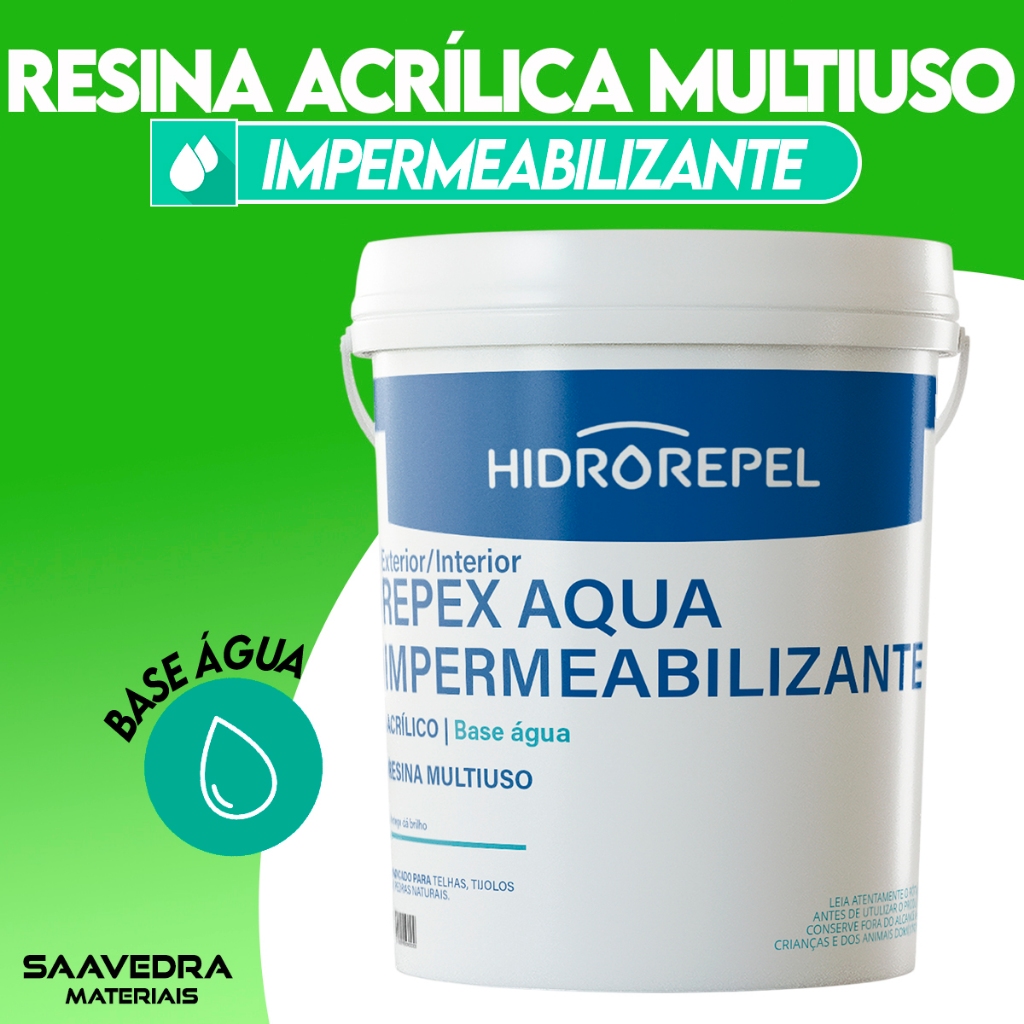 Resina Acrilica Multiuso Base Agua Balde 18L Cor Hidrorepel