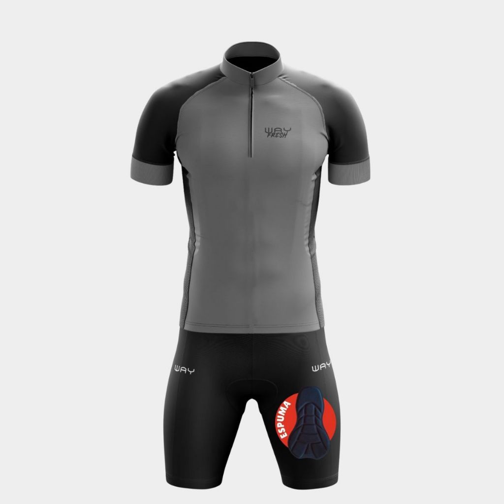 Conjunto Ciclismo Masculino Kit Camisa Way Fresh Short Bermuda Forro Espuma Roupa Bicicleta