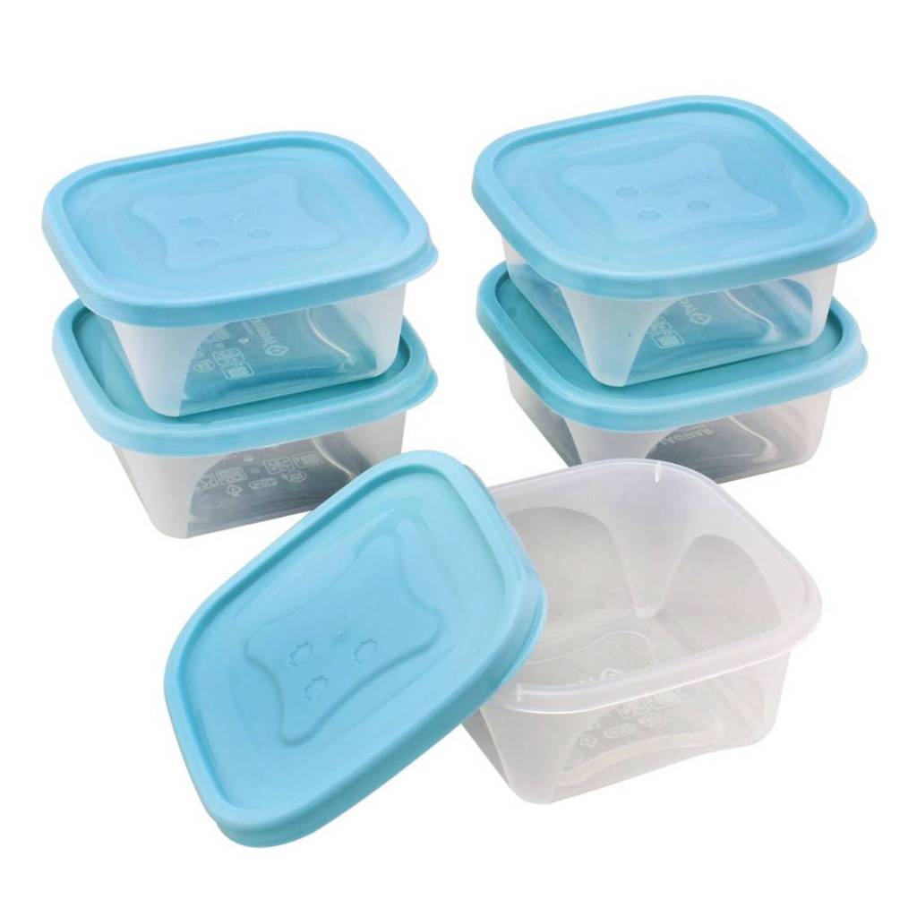Kit 5 Potes Plásticos Quadrados 230ml com Tampa Ideal para Armazenamento de Alimentos e Organização