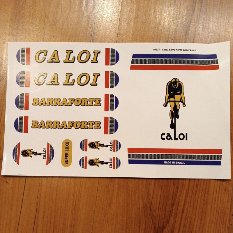 Adesivo Bicicleta Caloi Barra Forte Super Luxo Bike Antiga Barraforte