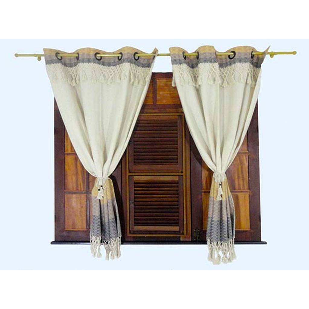 Cortina Para Janela Em Algodão 2 Folhas 1,80x2,60