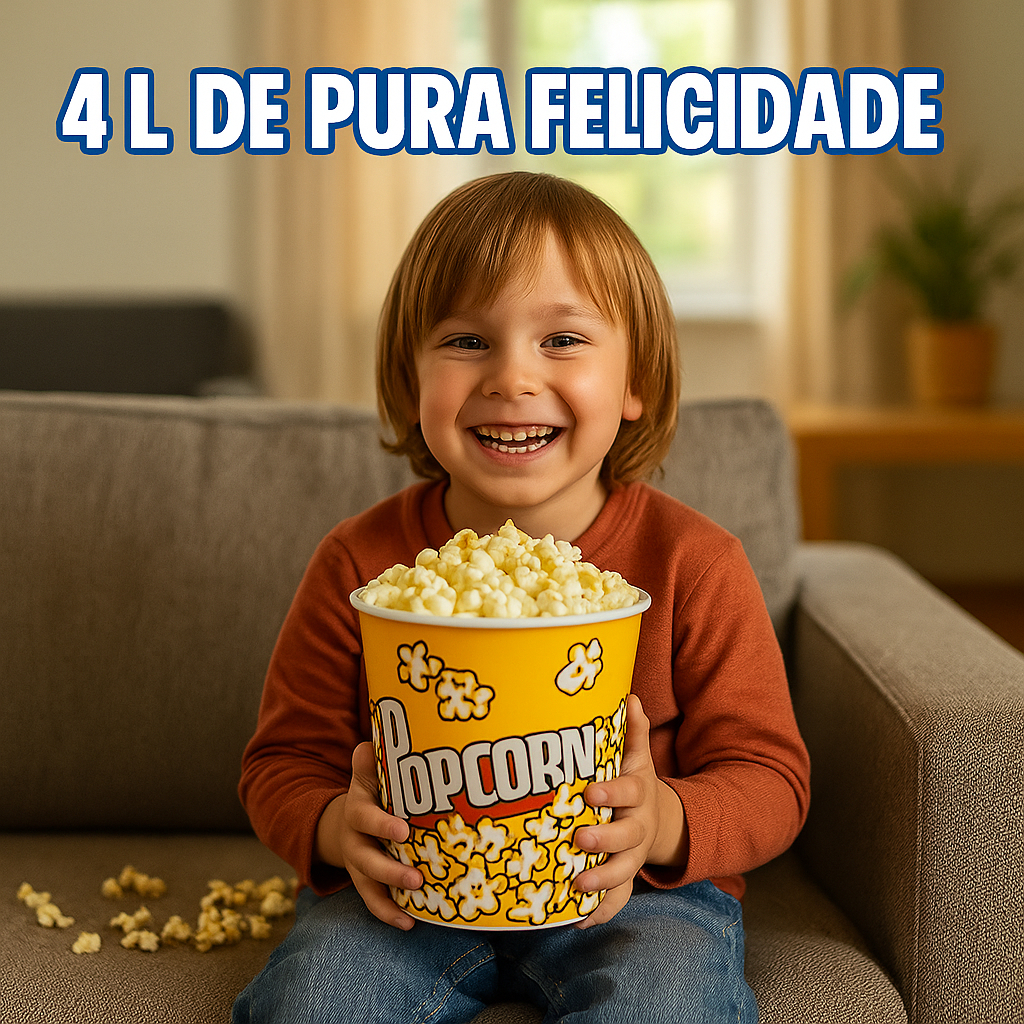 Balde Pipoca 4 Litros Plástico Reutilizável Cinema Festa