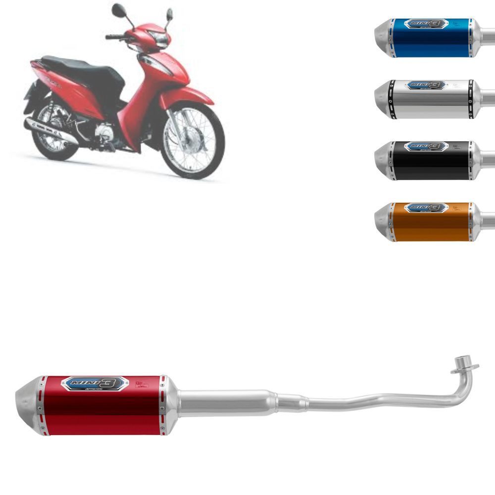 Escapamento Escape Moto Pro Tork Mini 3 Compatível Com Biz C 110 2016 2017 Curva Cromado em Oferta na Shopee