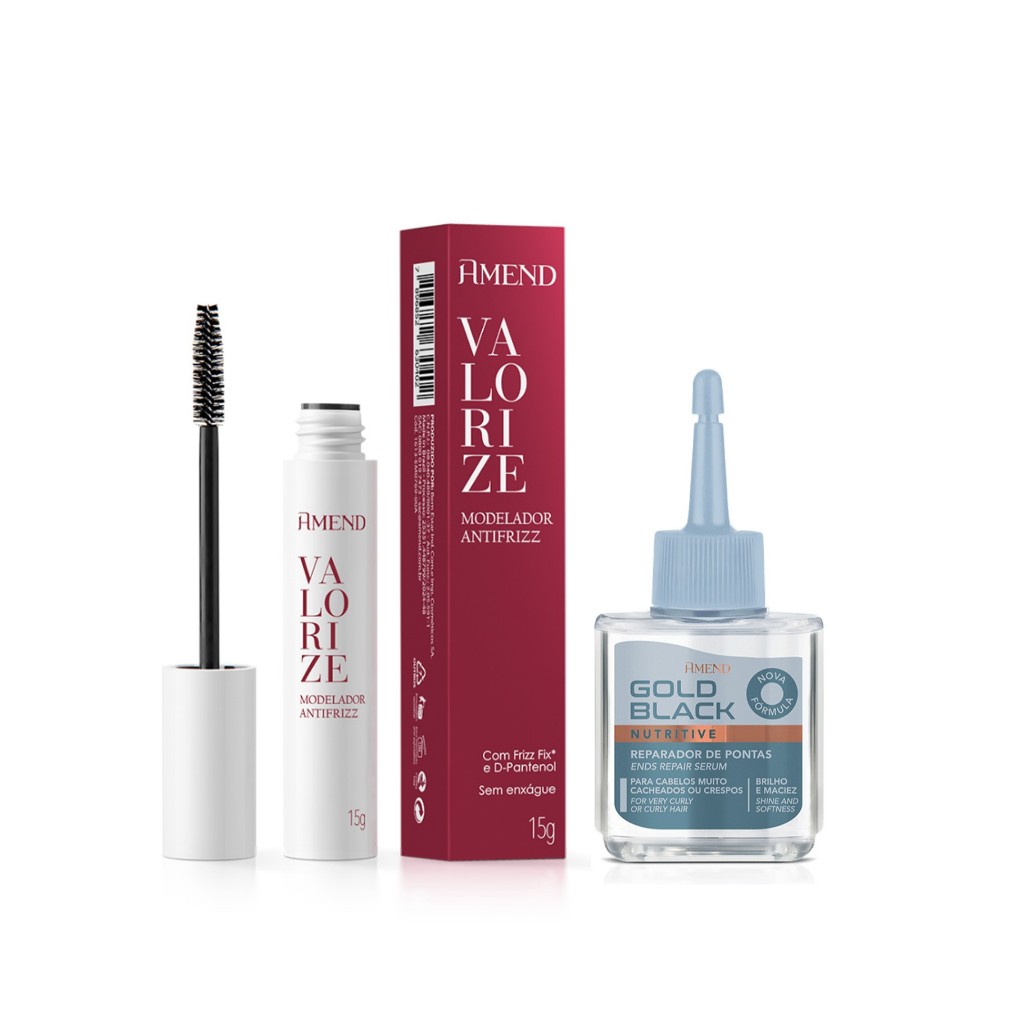 Amend Kit Finalizadores Modelador Antifrizz 15g + Óleo Gold Black Nutritive 30ml