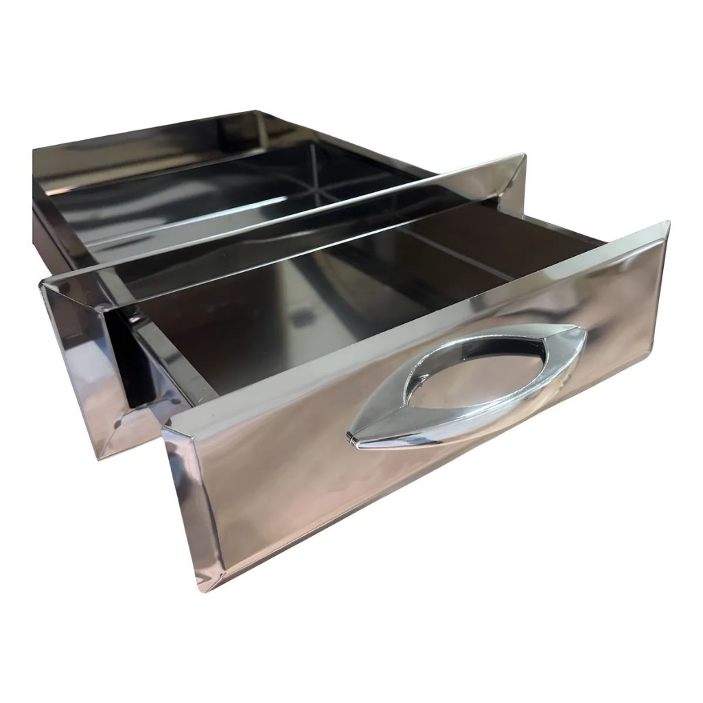 Gaveta Cinzeiro Inox Churrasqueira Acabamento Fino Resultado Estético Excelente - Linha Premium A