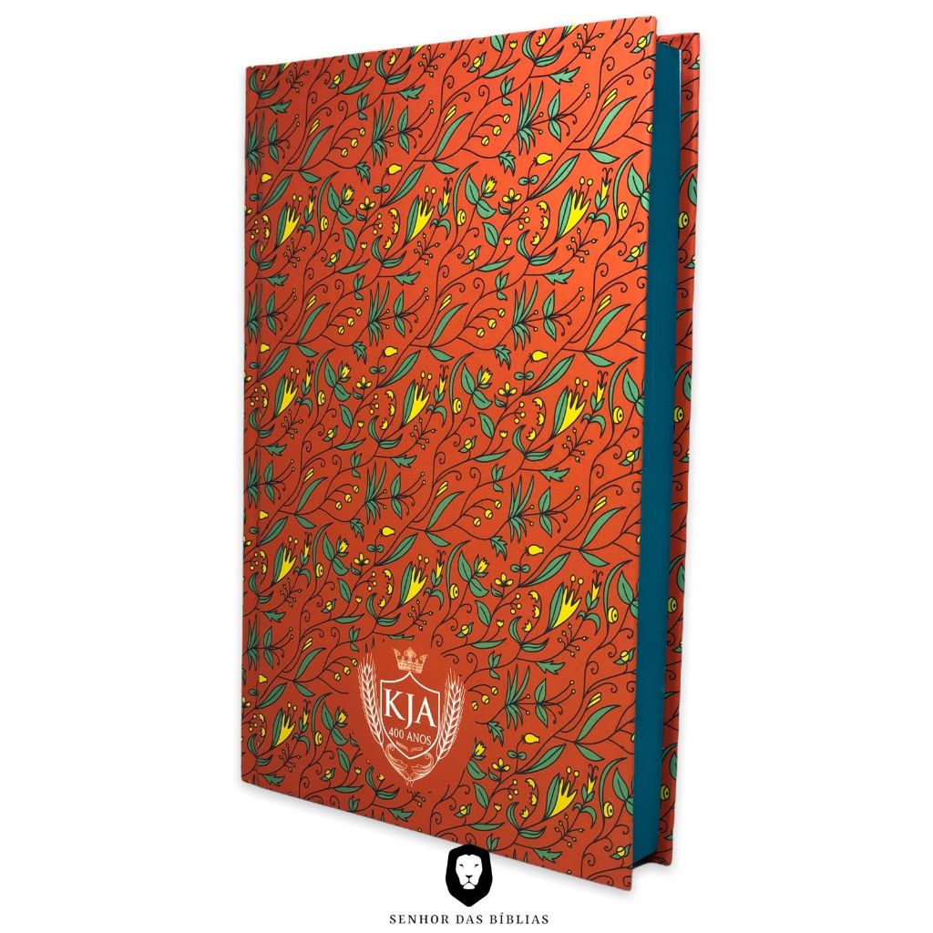 Bíblia Evangélica Slim Letra Normal Capa Dura Linguagem King James Floral Cor Salmão