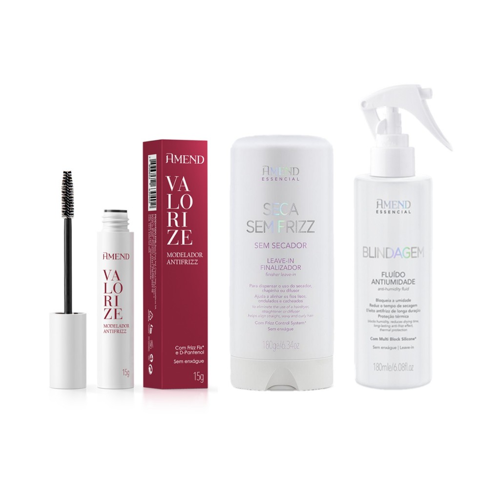 Amend Kit Finalizadores Modelador Antifrizz + Fluído Antiumidade + Seca Sem Frizz 180g