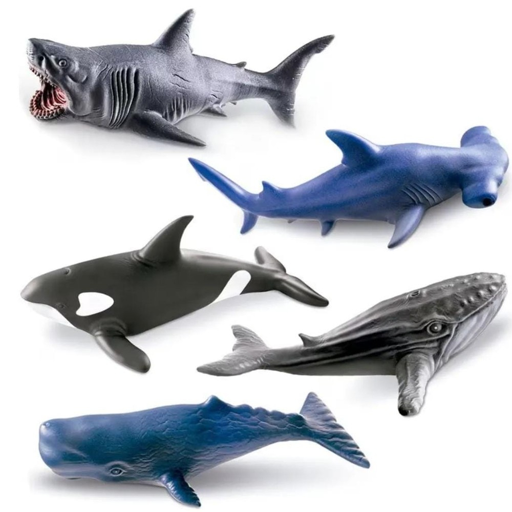 Kit Com 5 Mini Animais Aquáticos Realista Brinquedos em Vinil Macio - Envio Imediato -