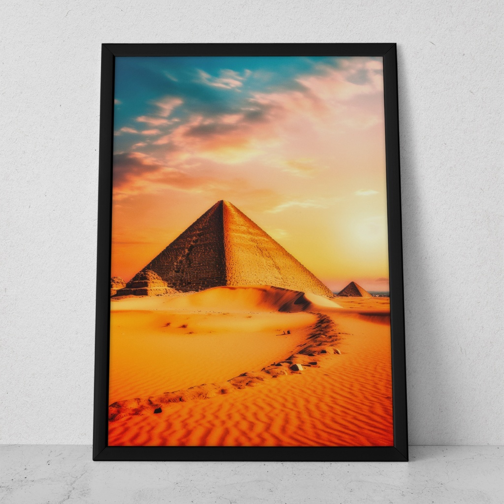 Quadro Decorativo Placa 80x60 mdf alta resolução full hd PIRAMIDE DO EGITO NO DESERTO sala quarto escritório