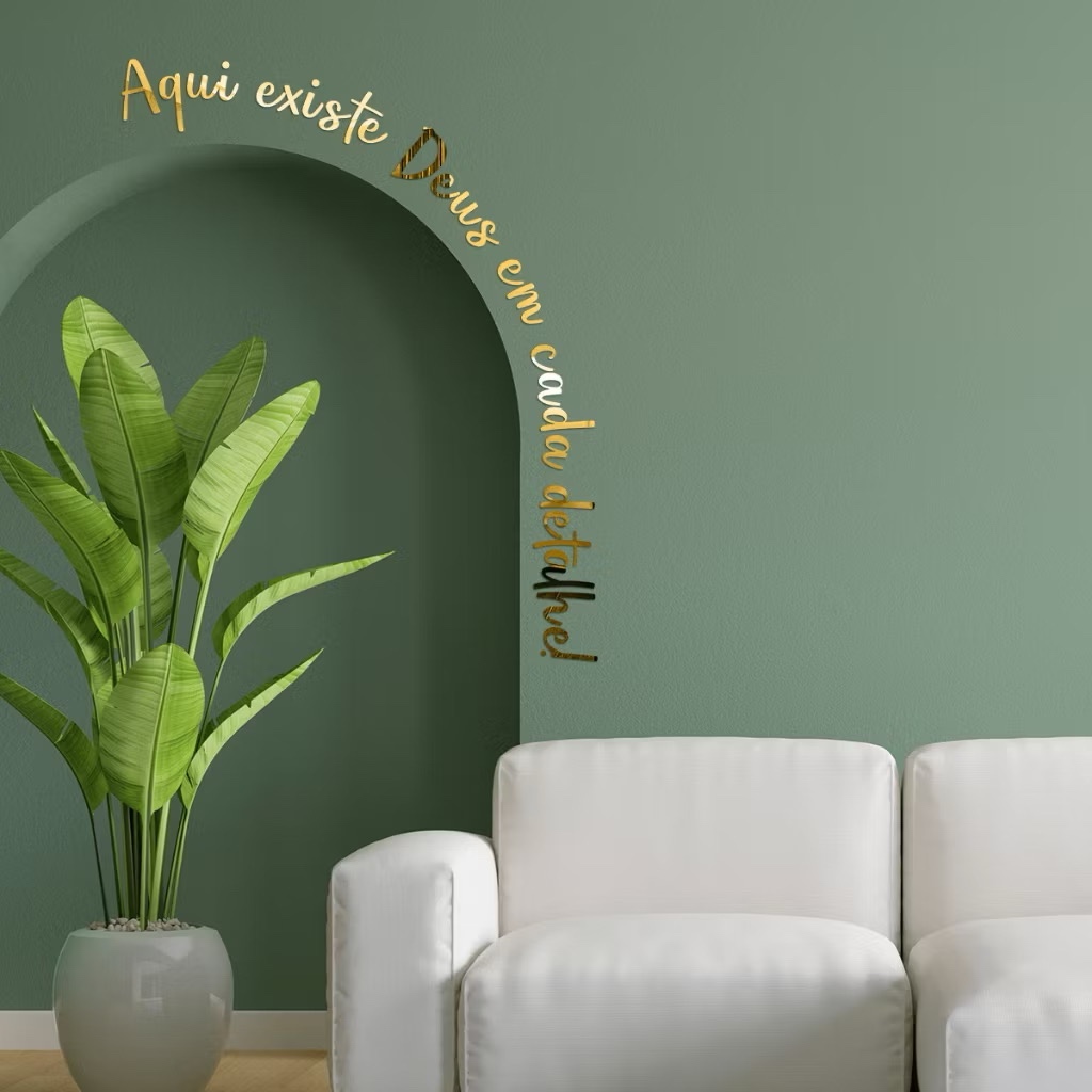 Frases em Acrílico Aqui existe Deus em cada detalhe frase personalizado em Oferta na Shopee
