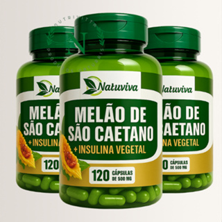 Melão de São Caetano + Insulina Vegetal 120 Cápsulas 500mg - 1, 2 e 3 potes em Oferta na Shopee