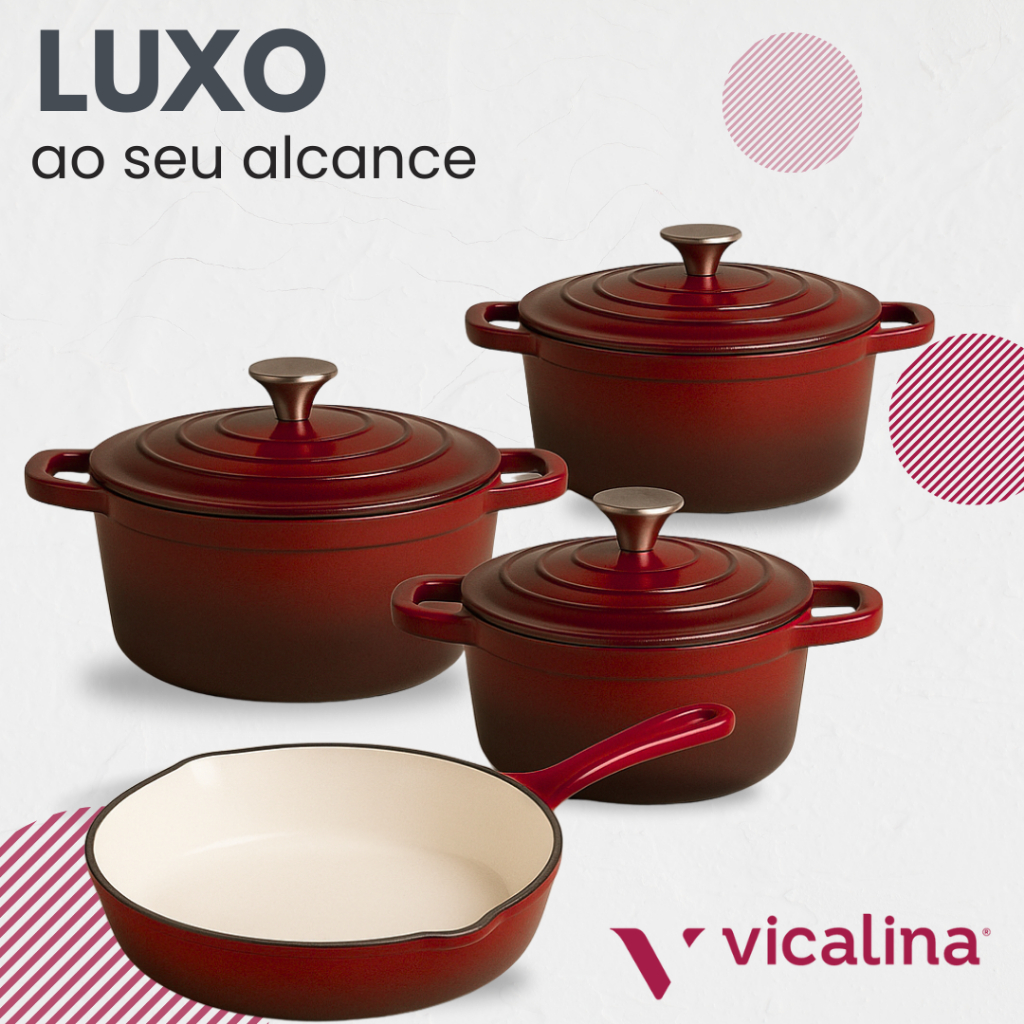 conjunto kit Jogo De Panelas Vicalina Cerâmica alemã  Fogão Indução e comum