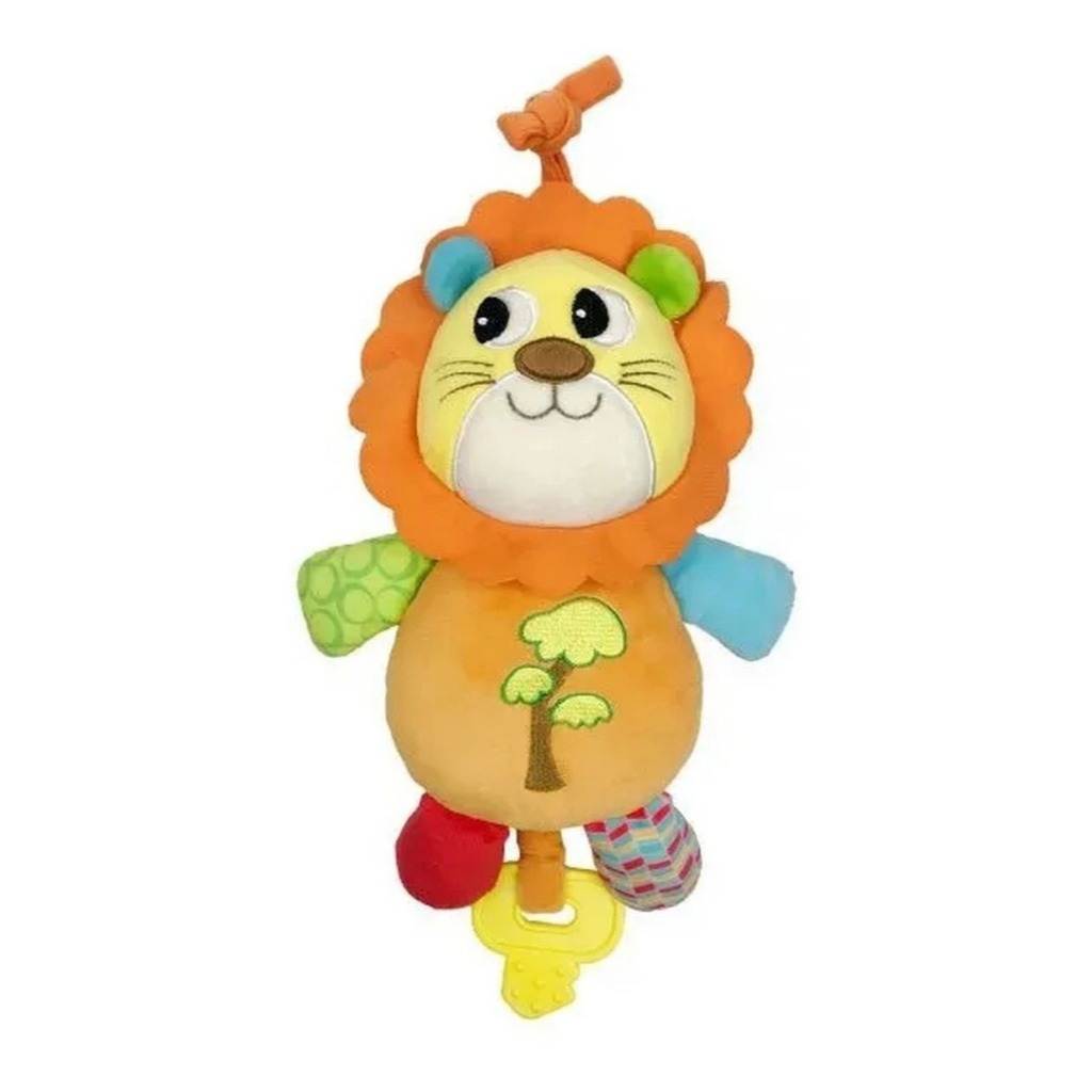 Urso De Pelúcia Leão Bebê Com Mordedor Chocalho Com Som De Ninar Infantil Atividades Baby Polvo do Humor Tik Tok