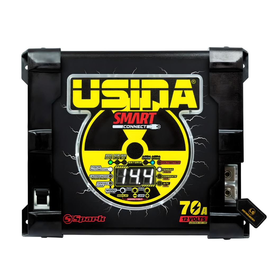 Fonte Carregador Bateria Usina Smart Connect 70a 12v Bivolt