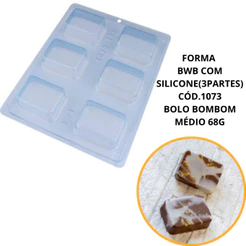 1~4 FORMA BWB COM SILICONE(3PARTES)CÓD.1073-BOLO BOMBOM MÉDIO 68G. PARA FESTAS TRUFAS, BOMBONS (CHOCO)