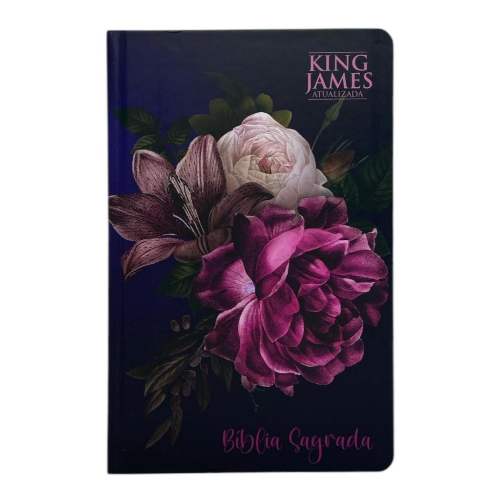 Bíblia Evangélica Slim Letra Normal Capa Dura Linguagem King James Arranjo Floral Noturna Jovem