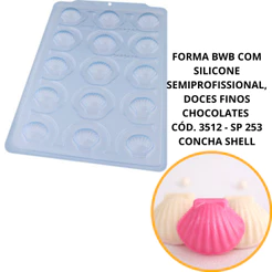 1~4 FORMA BWB COM SILICONE SEMIPROFISSIONAL, DOCES FINOS CHOCOLATES CÓD. 3512 - SP 253 CONCHA SHELL (CHOCO)