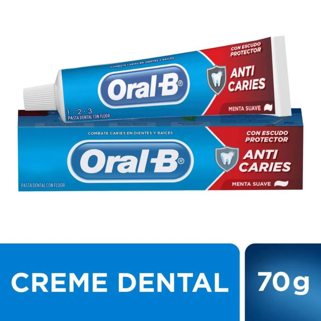 Creme Dental Oral-B 123 Anticáries Menta Suave 70g