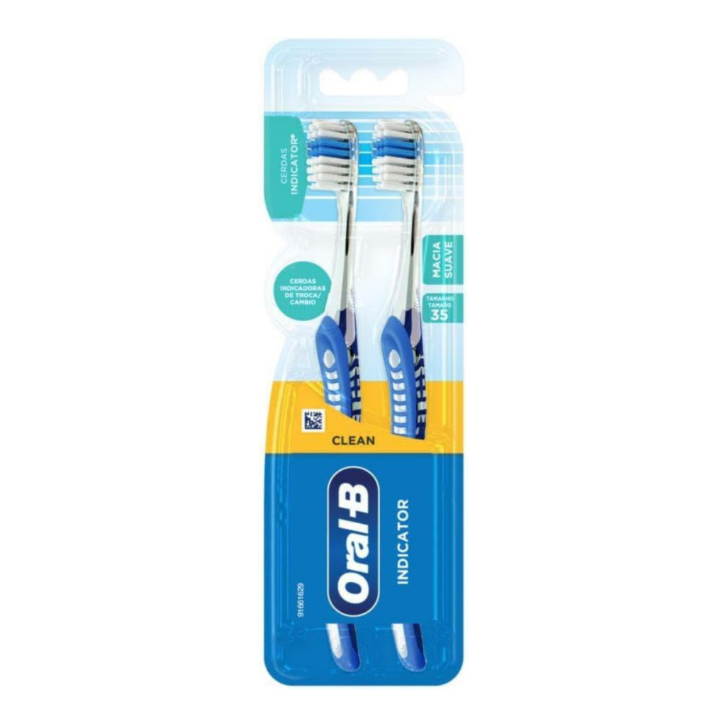 Escova Dental Oral B Indicator 35 Macia Plus com 2 unidades em Oferta na Shopee